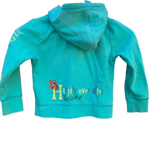 Disney The Little Mermaid teal girls XS zip up hoodie - Picture 3 of 5